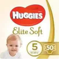 huggies elite soft - Huggies Elite Soft, 5 dydis, 12-22kg, 50 vnt. - 1 nuotrauka