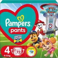 Pampers Pants Paw Patrol, 4 dydis, 9 - 15 kg, 72 vnt.