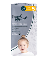 RASCAL + FRIENDS sauskelnės-kelnaitės 5 dydis, 13-18kg, 36 vnt.
