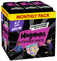  Pampers Ninjamas Heart, 7 dydis, 60 vnt.