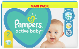 Sauskelnės Pampers ActiveBaby Size, 2 (4-8kg), 72 vnt.