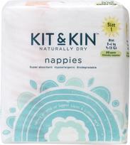 sauskelnes naujagimiui - Sauskelnės Kit & Kin Nappies Naturally Dry, 1 dydis, 2 - 6 kg, 20 vnt. - 1 nuotrauka