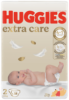 HUGGIES Extra Care, 2 dydis, 3-6 kg, 58 vnt.