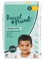 rascal friend - Rascal and Friends sauskelnės kelnaitės, 5 dydis, 13-18 kg, 32 vnt. - 1 nuotrauka