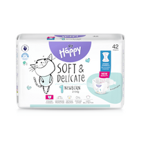 sauskelnes newborn 2 5kg - BELLA Happy Soft&Delicate, 1 dydis, 2-5 kg, 42 vnt. - 1 nuotrauka