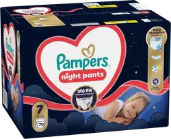 pamperiai - Pampers Night Pants, 7 dydis, 15 kg, 70 vnt - 1 nuotrauka