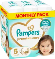 sauskelnes - Pampers Premium Care, 5 dydis, 11-16 kg, 160 vnt - 1 nuotrauka