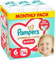 pamperiai - Pampers Premium Care Pants, 6 dydis, 96 vnt. - 1 nuotrauka