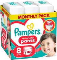 pamperiai - Pampers Active Baby Pants, 8 dydis, 112 vnt. - 1 nuotrauka