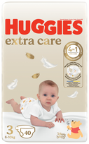 huggies extra care sauskelnes - Huggies Extra Care, 3 dydis, 6-10 kg, 40 vnt. - 1 nuotrauka