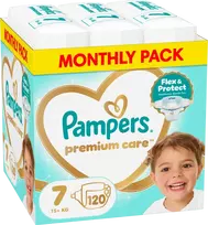 pampers 7 - Pampers Premium Care, 7 dydis, 15 kg, 120 vnt. - 1 nuotrauka