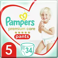 Pampers Premium Care Pants, 5 dydis (12-17kg), 34 vnt.