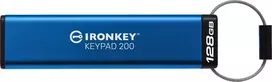 usb flash drive 3.2 - Kingston IronKey Keypad 200 128GB Mėlyna (Blue) - 1 nuotrauka