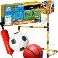 futbolo kamuolys - Krepšinio ir futbolo vartų rinkinys 2in1 WOOPIE + kamuoliai ir pompa - 1 nuotrauka