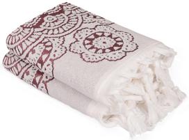 Rankšluosčių komplektas Foutastic Marcello, bordo (Burgundy) / dramblio kaulo (Ivory), 50 x 90 cm, 2 vnt.