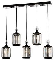 Šviestuvas kabinamas Opviq AV-4318-5Y-BSY, 5 x 60 W, E27, Juodas (Black) / Skaidrus (Transparent)
