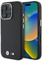 apple pro 3 - BMW M Smooth Full Wrapped Metal MagSafe dėklas Apple iPhone 16 Pro - Juodas (Black) - 1 nuotrauka