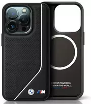 iphone 16 pro bmw - BMW M Perforated Twisted Line MagSafe dėklas Apple iPhone 16 Pro - Juodas (Black) - 1 nuotrauka