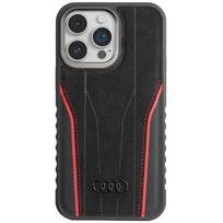 iphone 6 - Audi Genuine Leather Case with MagSafe for iPhone 15 Pro Max - Juodas ir raudonas (Black-Red) - 1 nuotrauka