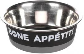 Flamingo Bone Appetit metalinis dubuo šunims ir katėms, 900 ml, Juodas (Black)