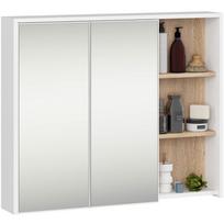 ermitazas vonios spintele - Vonios spintelė Akord Vami su veidrodžiu, balta/ruda (White/Brown) - 1 nuotrauka