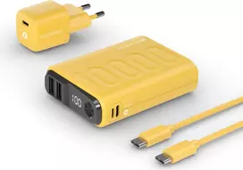 10000 power bank - Realpower Ultron PB-10000, 10000mAh, geltona - 1 nuotrauka