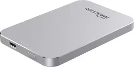 5000 mah powerbank - RealPower PB-5000 Mag, 5000mAh, sidabras - 1 nuotrauka