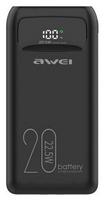 power bank 20000mah pd - Awei P169K, 20000mAh, 22.5W, juodas (black) - 1 nuotrauka