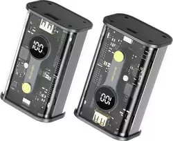 isorine baterija 20w - Wekome WP-333 Vanguard, 10000mAh, 20W, juodas / skaidrus - 1 nuotrauka