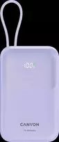 power bank 10000 mah - Canyon OnPower 101, 10000mAh, 22.5W, violetinė - 1 nuotrauka