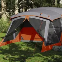 vidaXL Stovyklavimo palapinė su veranda, oranžinė (Orange), keturvietė