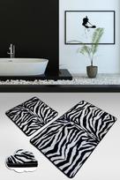 Vonios kilimėlių rinkinys Foutastic Striped 359CHL4465, balta sp./juoda sp., 100 cm x 60 cm