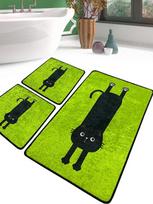 Vonios kilimėlių rinkinys Foutastic Comfort 359CHL5336, juoda sp./žalia sp., 100 cm x 60 cm