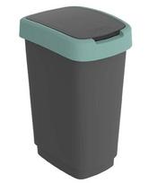 senukai siuksliadeze - Šiukšliadėžė Rotho Twist 17543, Juoda (Black)/Žalia (Green), 10 l - 1 nuotrauka
