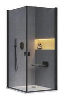 Dušo kabina Ravak Chrome CRV1 100 1QVA0301Z1, kvadratinė, be padėklo, 100 cm x 100 cm x 195 cm, juoda sp./skaidrus