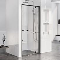 grudinto stiklo sienele - Dušo durys Ravak Pivot PDOP1-80, 80 cm x 190 cm, skaidri sp./juoda sp./grūdintas - 1 nuotrauka