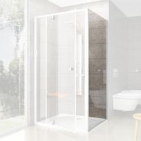 grudinto stiklo durys - Dušo sienelė Ravak Pivot PPS-100, 100 cm x 190 cm, skaidri sp./balta sp./grūdintas - 1 nuotrauka