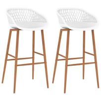 Baro kėdė vidaXL 248153, balta (White), 2 vnt.
