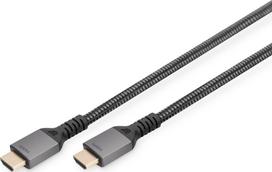 ultra high speed hdmi - Digitus DB-330200-020-S 8K HDMI Ultra High Speed jungiamasis kabelis 2 m Juodas (Black) - 1 nuotrauka
