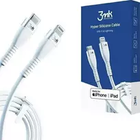3MK HyperSilicone MFI USB-C į Lightning kabelis 1m Baltas (White)