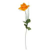 Dirbtinė gėlė, rožė, oranžinė sp., 60 cm