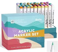 markeriai arrtx akriliniai - ARRTX Akriliniai markeriai - flomasteriai 60C, 60 spalvų - 1 nuotrauka