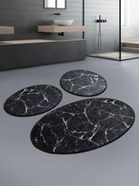 Vonios kilimėlių rinkinys Foutastic Marble 359CHL3242, juoda sp., 100 cm x 60 cm