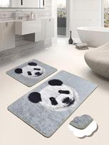Vonios kilimėlių rinkinys Foutastic Huge Panda 359CHL2499, balta sp./juoda sp./pilka sp., 100 cm x 60 cm