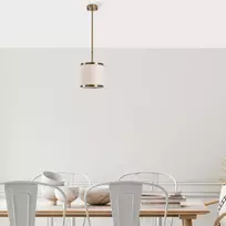 Šviestuvas kabinamas Opviq Way 942FLG1364, E27, 1 x 40 W, Aukso/Smėlio (Gold/Beige)