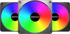 fan argb 3 - Montech GF120 V2 ARGB PWM 120mm Black 3 vnt. - 1 nuotrauka