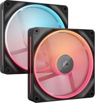 rgb ventiliatoriai - Corsair iCUE LINK LX140-R RGB 140 mm Juoda 2 vnt. - 1 nuotrauka