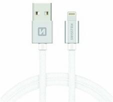 Swissten Textile Fast Charge USB To Apple Lightning Cable 1.2m Silver