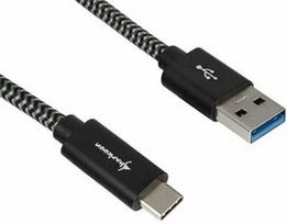 Sharkoon Aluminum/Braid USB To USB Type-C Cable 1m Grey