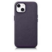 iphone 14 apple leather case magsafe - iCarer odinis dėklas Apple iPhone 14 Plus Tamsiai violetinis (Dark Purple) - 1 nuotrauka